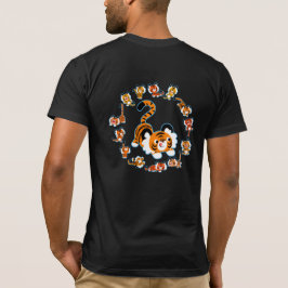 Niedlicher Cartoon Tigers Mandala (blau) T - Shirt