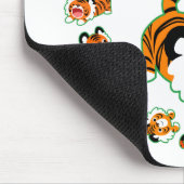Niedlicher Cartoon Tigers Mandala (grün) Mousepad (Ecke)