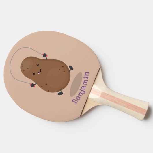 Niedlicher Cartoon Tischtennis Schläger (Seitenansicht)