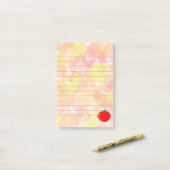 Niedlicher Cartoon Tomato Aquarell Hintergrund gef Post-it Klebezettel (Auf Schreibtisch)