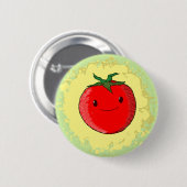 Niedlicher Cartoon Tomato Button (Vorne & Hinten)