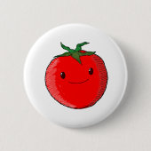 Niedlicher Cartoon Tomato Button (Vorderseite)