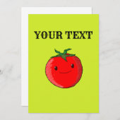 Niedlicher Cartoon Tomato Einladung (Vorne/Hinten)