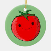 Niedlicher Cartoon Tomato Keramik Ornament (Vorne)