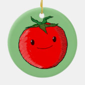 Niedlicher Cartoon Tomato Keramik Ornament (Hinten)