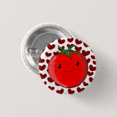 Niedlicher Cartoon Tomato Lover Button (Vorne & Hinten)