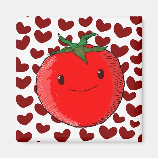 Niedlicher Cartoon Tomato Lover Magnet (Vorne)