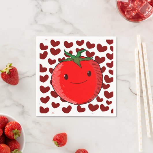 Niedlicher Cartoon Tomato Lover Serviette (Beispiel)