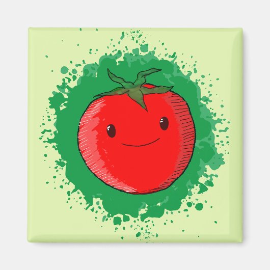Niedlicher Cartoon Tomato Magnet (Vorne)
