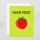 Niedlicher Cartoon Tomato Mitteilungskarte (Vorne/Hinten)