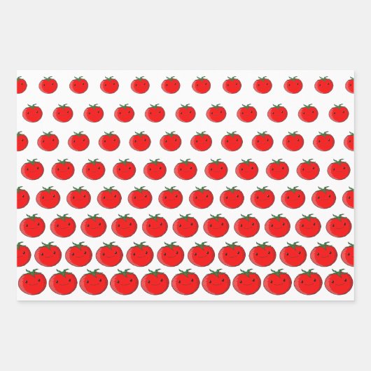 Niedlicher Cartoon Tomato Pattern Geschenkpapier Set (Vorderseite 3)