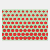 Niedlicher Cartoon Tomato Pattern Grün Geschenkpapier Set (Vorderseite)