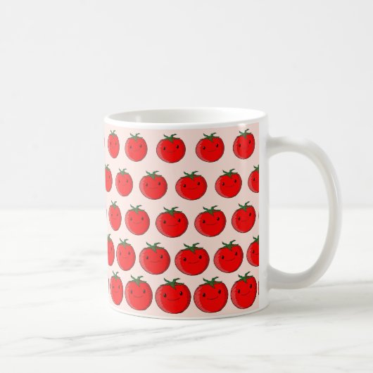 Niedlicher Cartoon Tomato Pattern Kaffeetasse (Rechts)