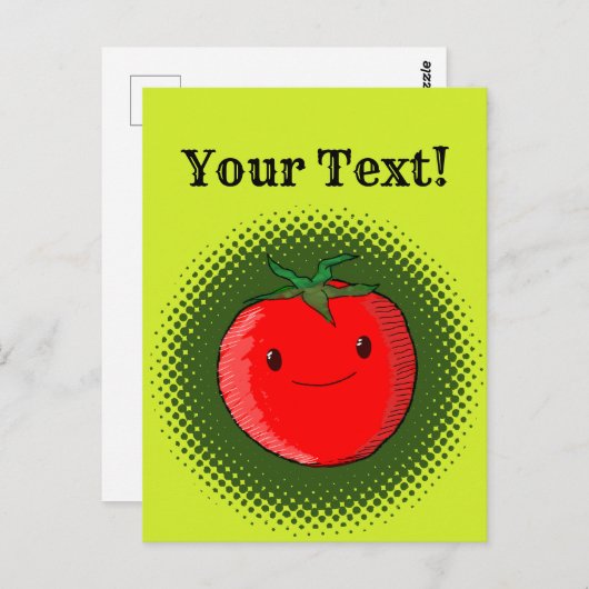 Niedlicher Cartoon Tomato Zeichnend Postkarte (Vorne/Hinten)