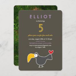 Niedlicher Cartoon Toucan Foto Geburtstagsparty Ki Einladung