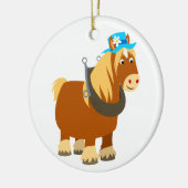 Niedlicher Cartoon Trait Breton Horse Keramikornament (Links)