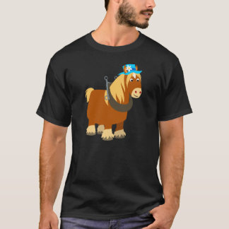Niedlicher Cartoon Trait Breton Pferd T - Shirt