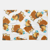 Niedlicher Cartoon Trait Breton Pferde Handtuch