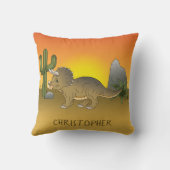 Niedlicher Cartoon Triceratops Dinosaurier in der Kissen (Rückseite)