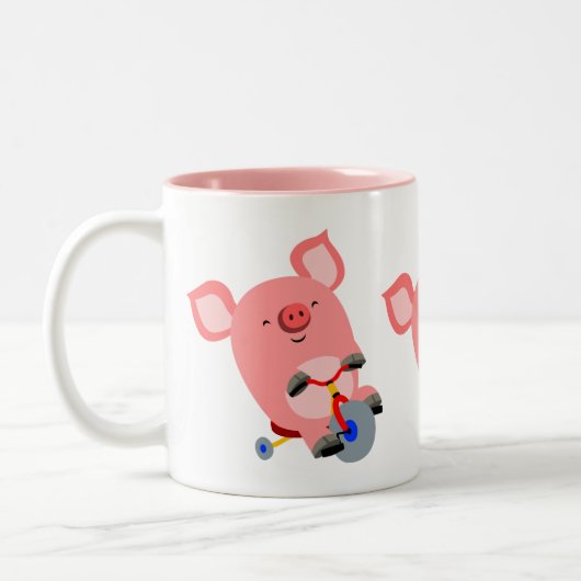 Niedlicher Cartoon Tricycle Pig Tasse (Links)