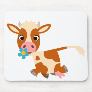 Niedlicher Cartoon Trotting Cow Mousepad