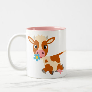 Niedlicher Cartoon Trotting Cow Tasse