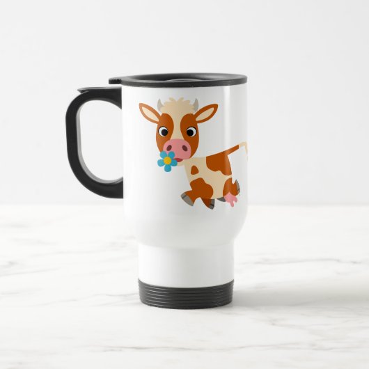 Niedlicher Cartoon Trotting Cow Tasse (Links)