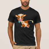 Niedlicher Cartoon Trotting Kuh-T - Shirt (Vorderseite)