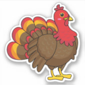 Niedlicher Cartoon Türkei Aufkleber (Vorderseite)