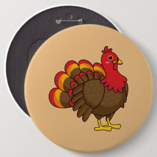 Niedlicher Cartoon Türkei Button