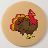 Niedlicher Cartoon Türkei Button (Vorderseite)