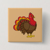 Niedlicher Cartoon Türkei Button (Vorderseite)
