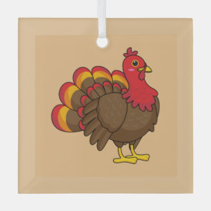 Niedlicher Cartoon Türkei Ornament Aus Glas