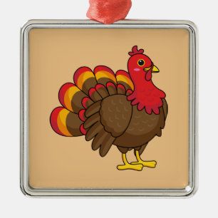 Niedlicher Cartoon Türkei Ornament Aus Metall