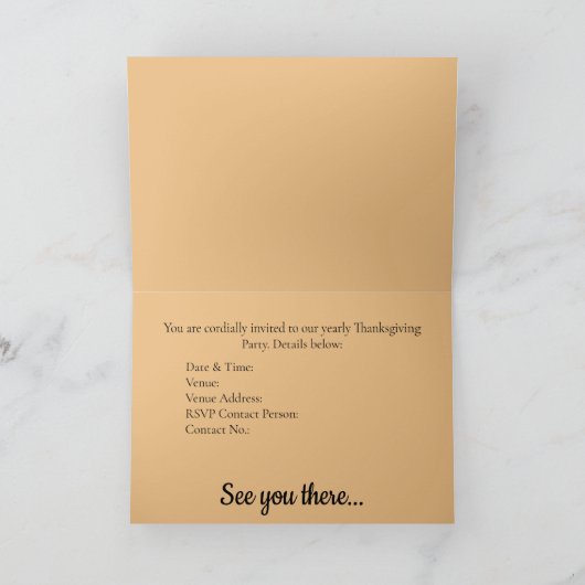 Niedlicher Cartoon Türkei | Personalisieren Einladung (Innenseite)