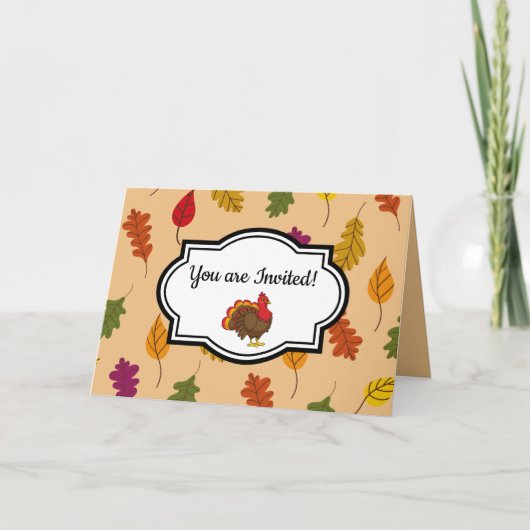 Niedlicher Cartoon Türkei | Personalisieren Einladung (Vorderseite)