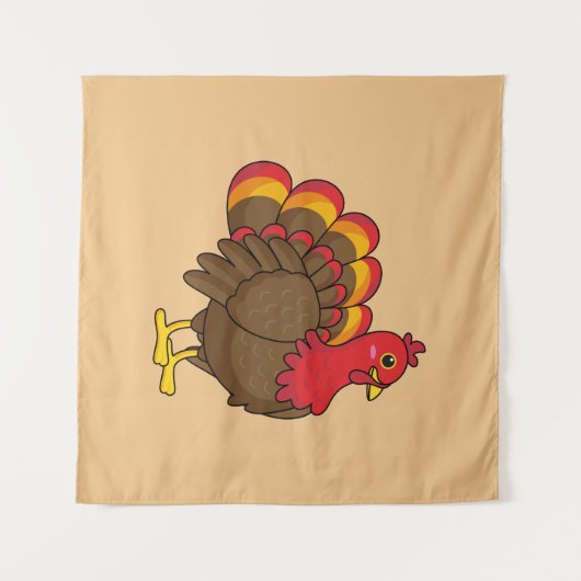 Niedlicher Cartoon Türkei Wandteppich (Vorderseite (Horizontal))