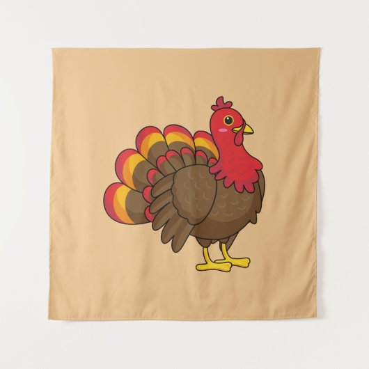 Niedlicher Cartoon Türkei Wandteppich (Vorderseite)