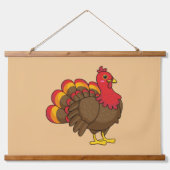 Niedlicher Cartoon Türkei Wandteppich Mit Holzrahmen (Vorne)