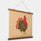 Niedlicher Cartoon Türkei Wandteppich Mit Holzrahmen (Gewinkelt)