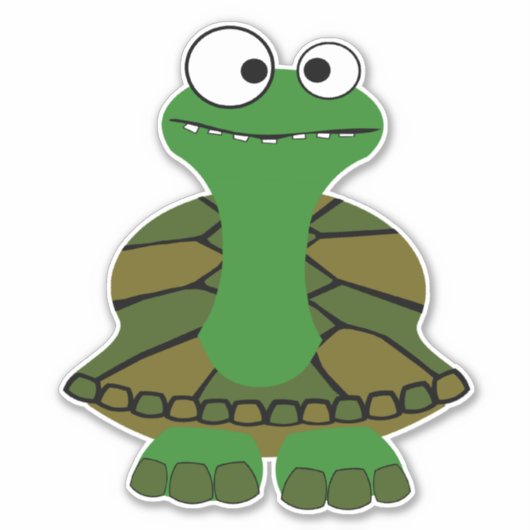 Niedlicher Cartoon Turtle Aufkleber (Vorderseite)