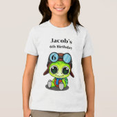 Niedlicher Cartoon Turtle in Aviator Hat Geburtsta Tri-Blend Shirt (Vorderseite)