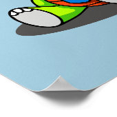 Niedlicher Cartoon Turtle in Aviator Hat Poster (Ecke)