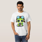 Niedlicher Cartoon Turtle in Aviator Hat T-Shirt (Vorne ganz)