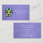 Niedlicher Cartoon Turtle in Aviator Hat Visitenkarte (Vorne/Hinten)