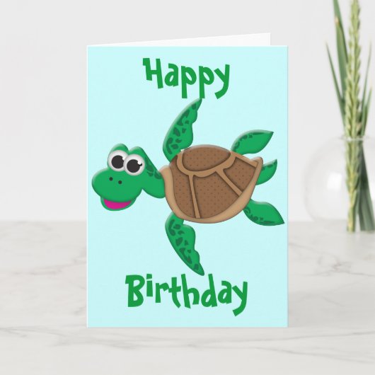 Niedlicher Cartoon Turtle Karte (Vorderseite)