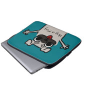 Niedlicher Cartoon Umarmen eines Mops Aquamarin Laptopschutzhülle (Vorne Knopf)