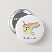 Niedlicher Cartoon Unichicken Knopf Button (Vorne & Hinten)