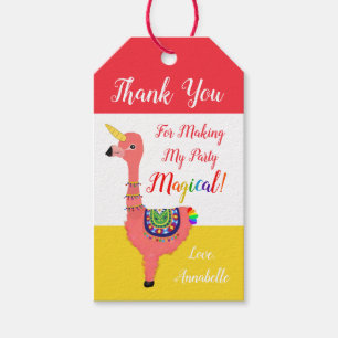 Niedlicher Cartoon Unicorn Flamingo Llama Geburtst Geschenkanhänger