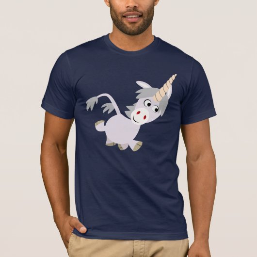 Niedlicher Cartoon Unicorn T - Shirt (Vorderseite)